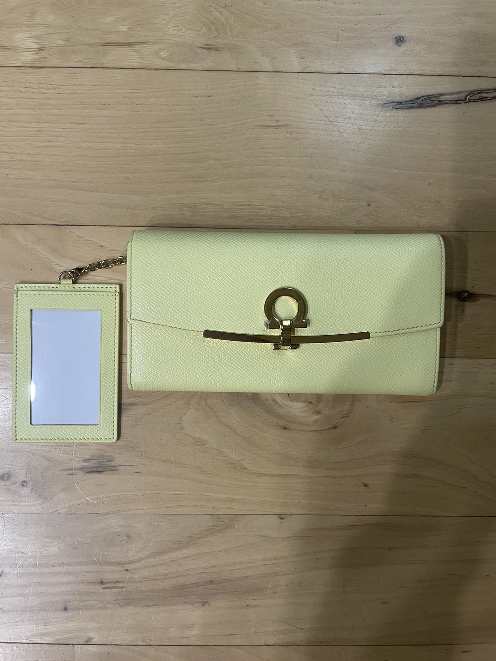Salvatore Ferragamo Gancini Leather Wallet with ID Holder